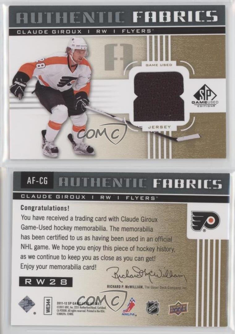 2012-13 SP Game Used Authentic Fabrics Gold Parallel Claude Giroux 20/28  #AFCG