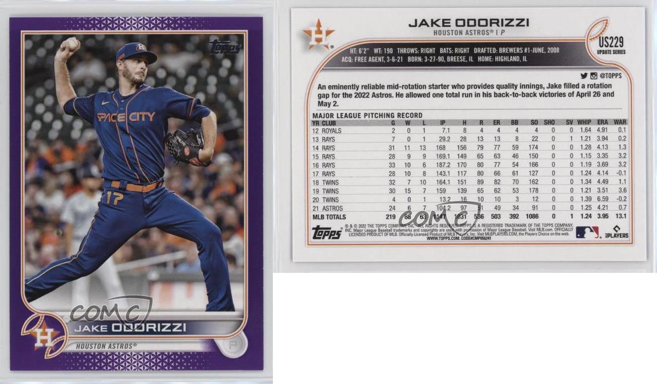 2022 Topps Update Meijer Purple Parallel Jake Odorizzi #US229 MLB Baseball Card