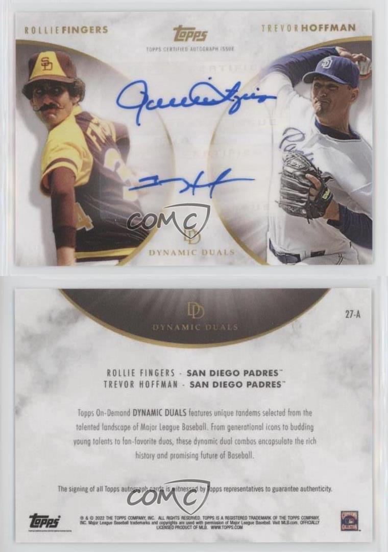 Rollie Fingers Autograph Signed 2022 Topps Dynamic Duals San Diego Padres  Card