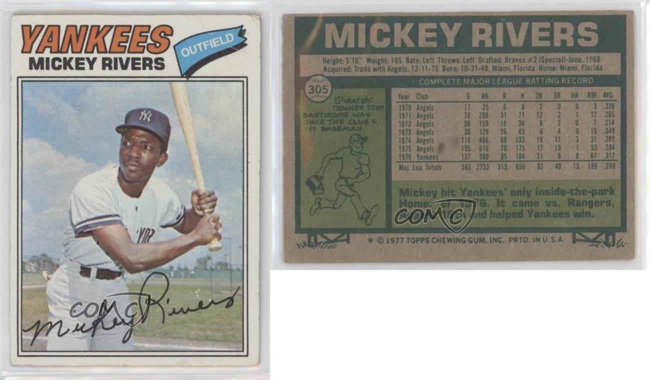 1977 Topps Mickey Rivers