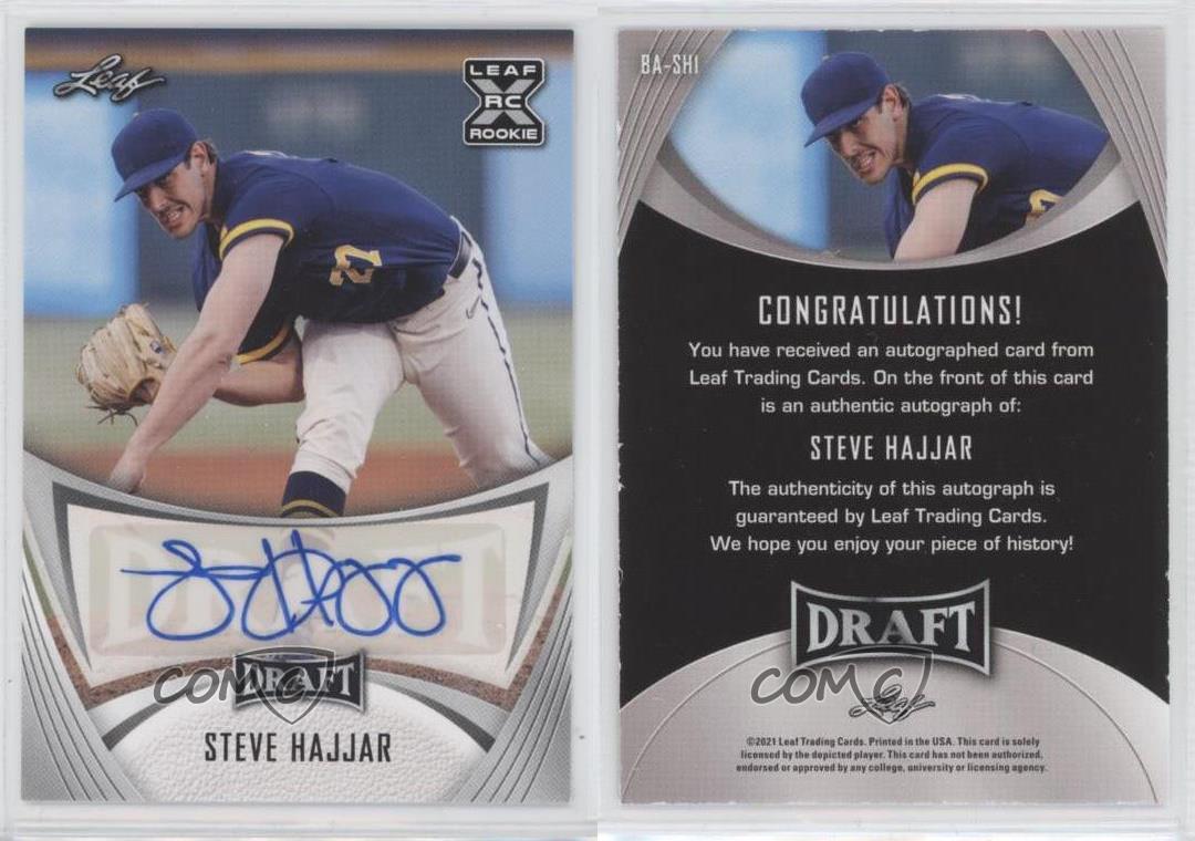 2021 Leaf Draft Base Auto Steve Hajjar offres #BA-SH1 Auto