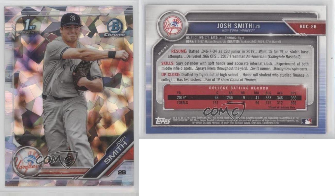 2019 Bowman Chrome Draft Sapphire Edition Josh Smith #BDC-86 - Zdjęcie 5 z 6