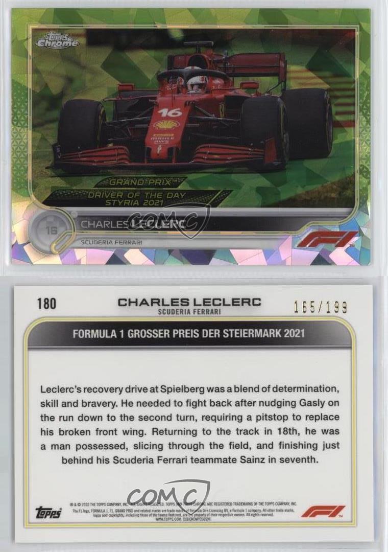 2022 Chrome Sapphire Edition Formula 1 Chartreuse Refractor /199 Charles Leclerc