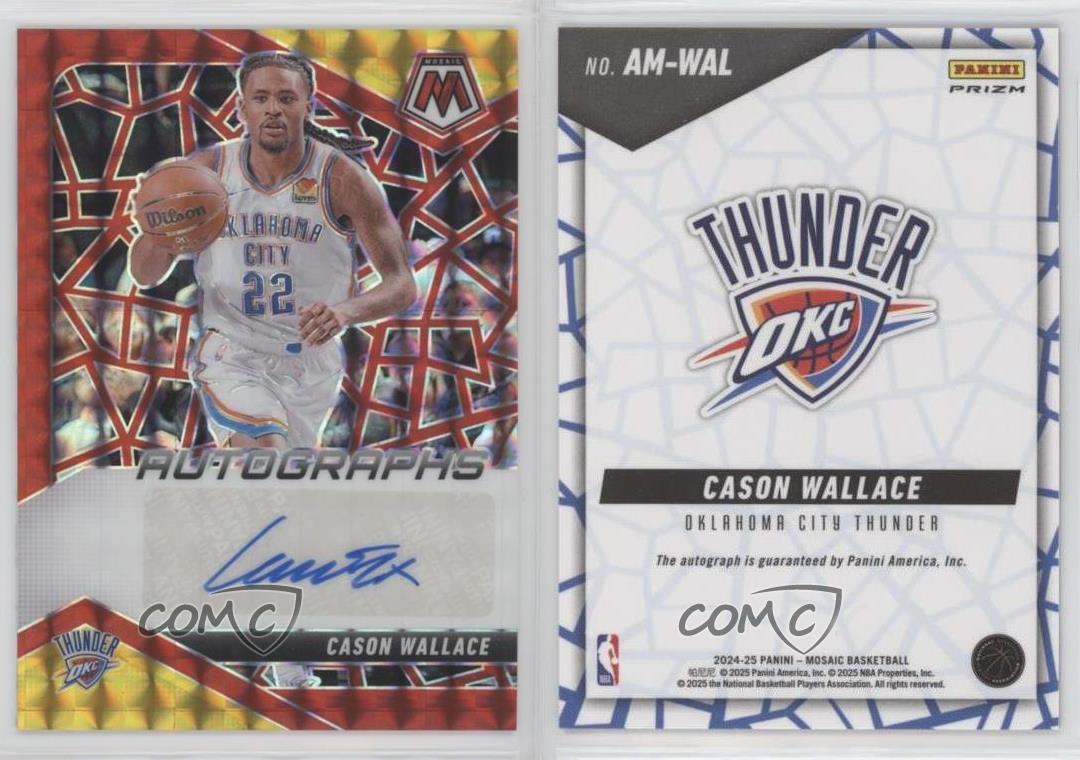 Mosaico Panini 2024-25 elección automática de mosaico Prizm Cason Wallace #AM-WAL automático - Imagen 3 de 3