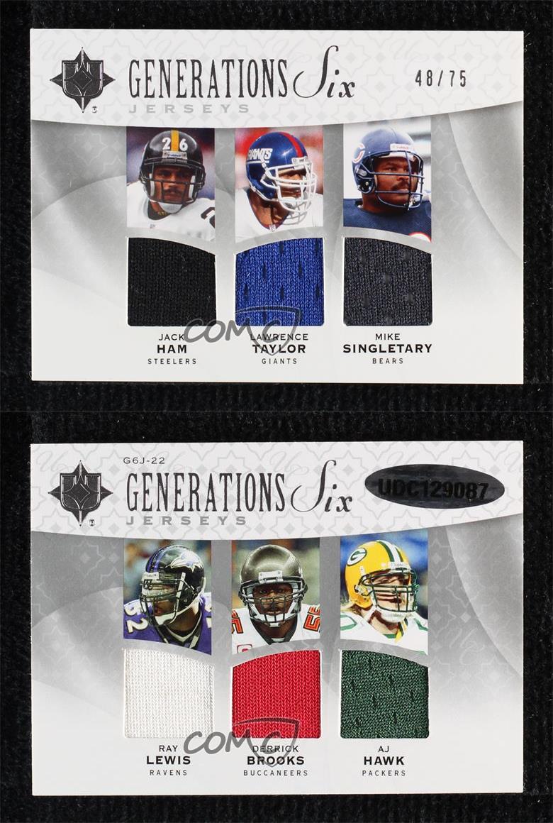 Six 2024 maillots Ultimate Collection Generations 2009 /75 Ray Lewis AJ Hawk Jack Ham