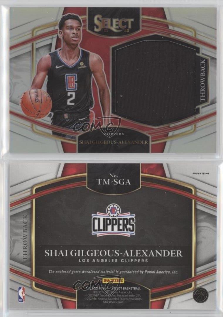 2021-22 Panini Select Throwback Memorabilia Silver Prizm Shai Gilgeous-Alexander