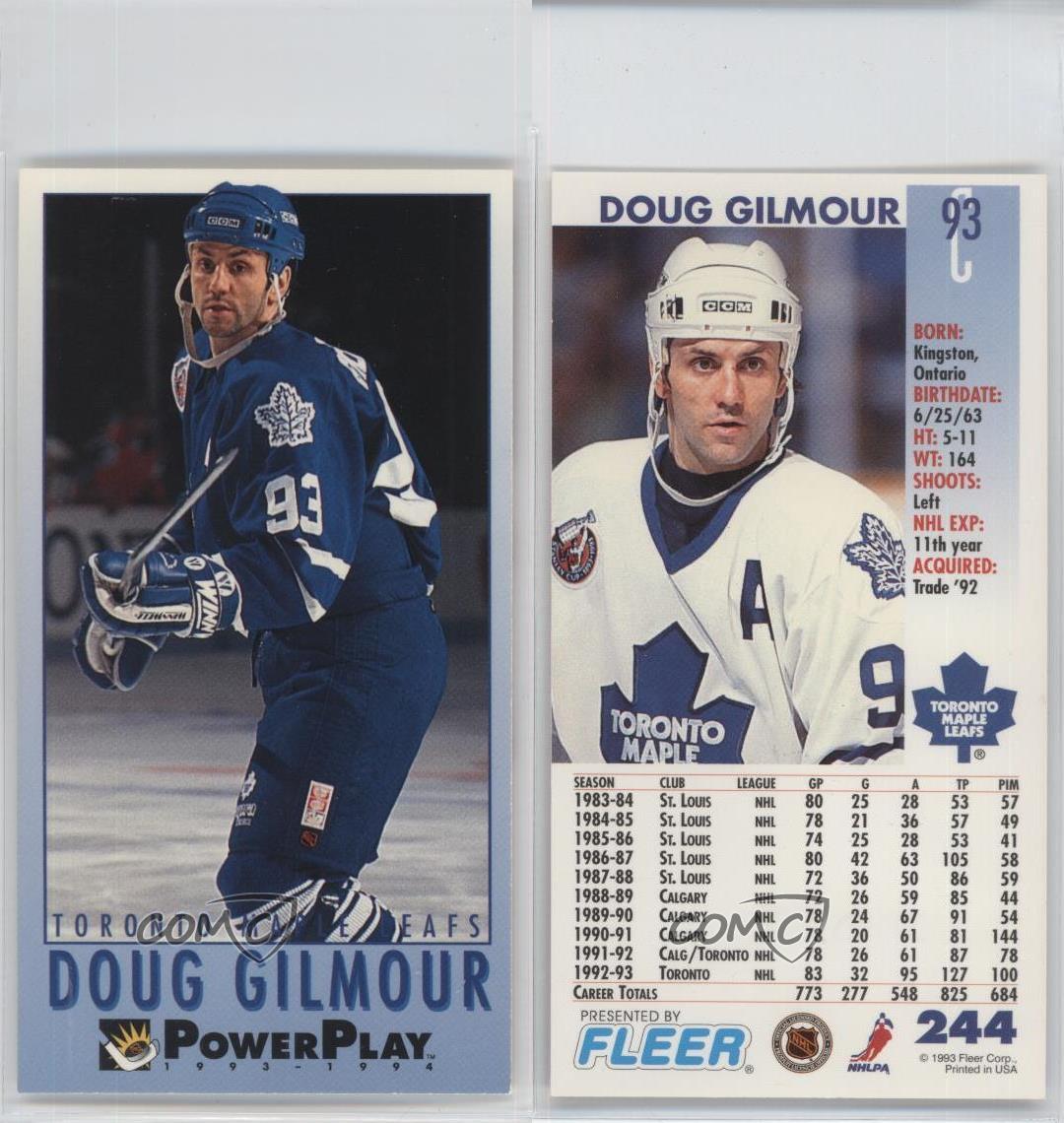 Doug Gilmour Signed 1993/94 Fleer Power Play Card #244 Toronto