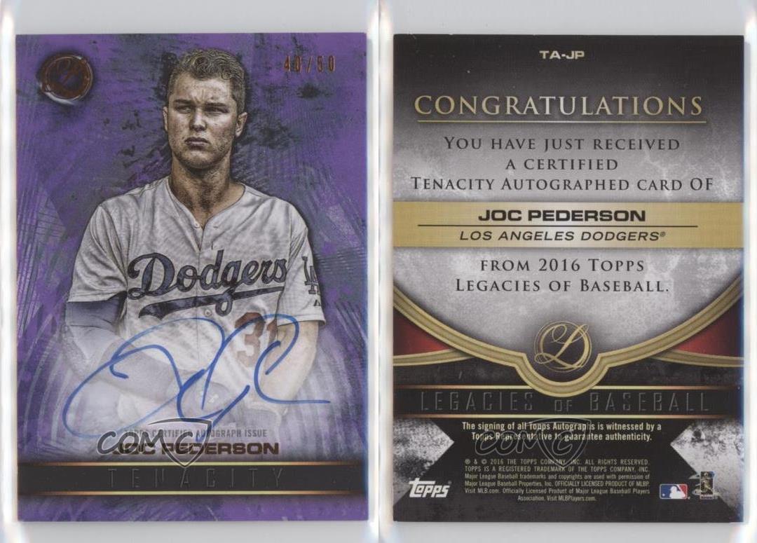 2016 Topps Legacies of Baseball Joc Pederson Signed