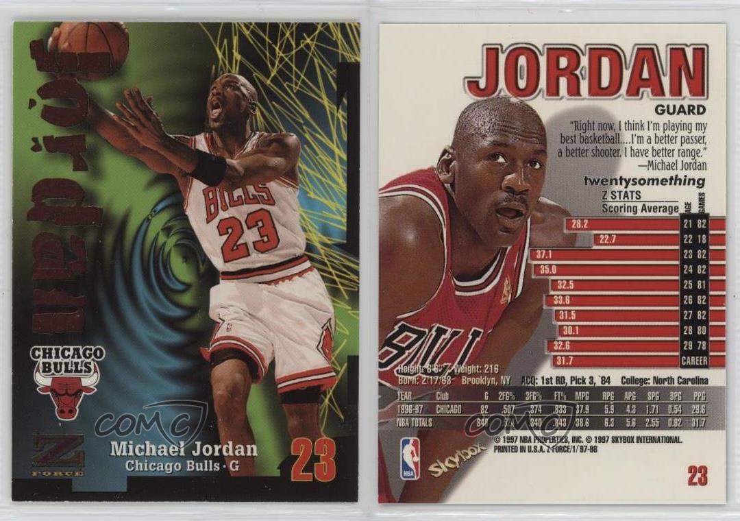 1997-98 Skybox Z-Force Michael Jordan #23 HOF - Picture 4 of 7