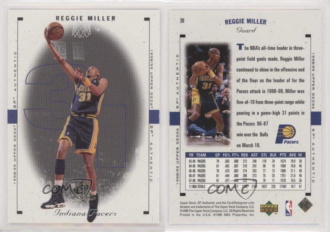 1999 Reggie Miller Upper Deck US SP Authentic #39 