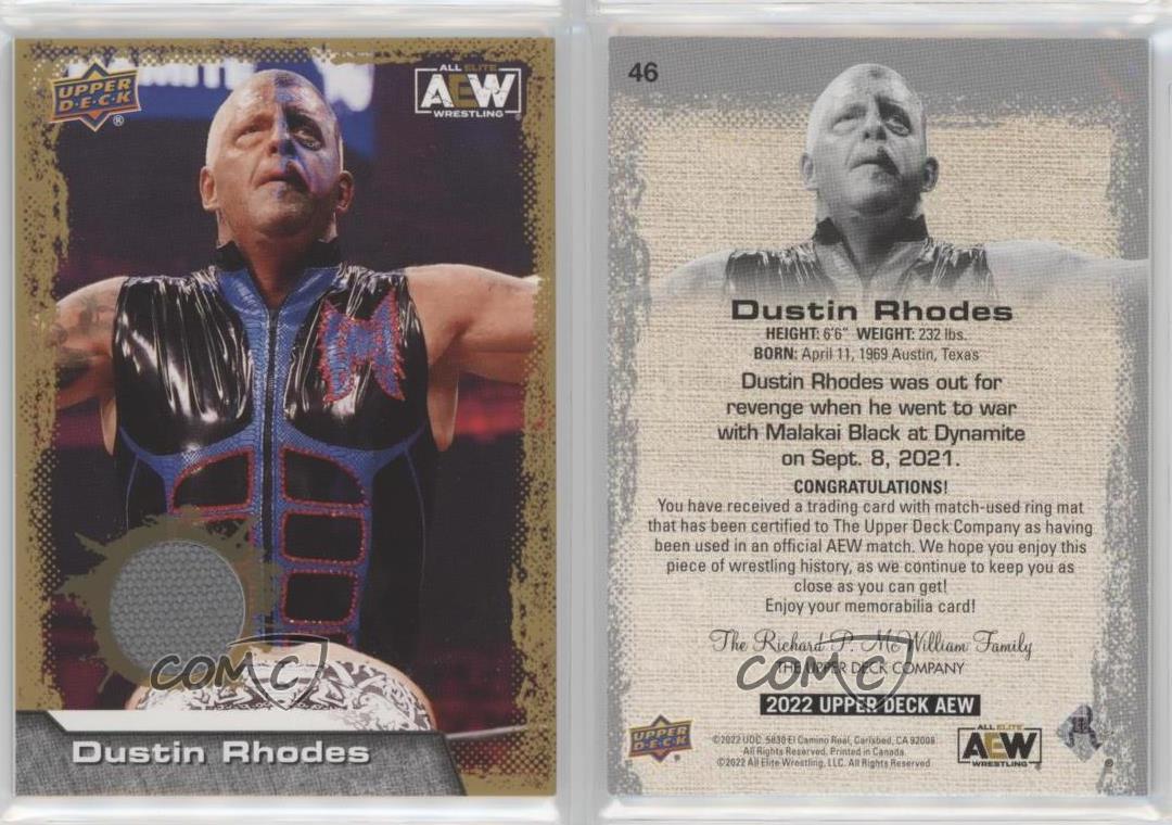 2022 Upper Deck AEW All Elite Wrestling Gold Mat Relics Dustin Rhodes #46