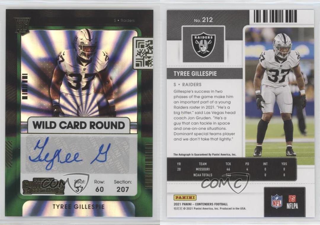 2021 Panini Contenders Ticket Wild Card Round Tyree Gillespie Rookie Auto RC - Bild 3 von 4
