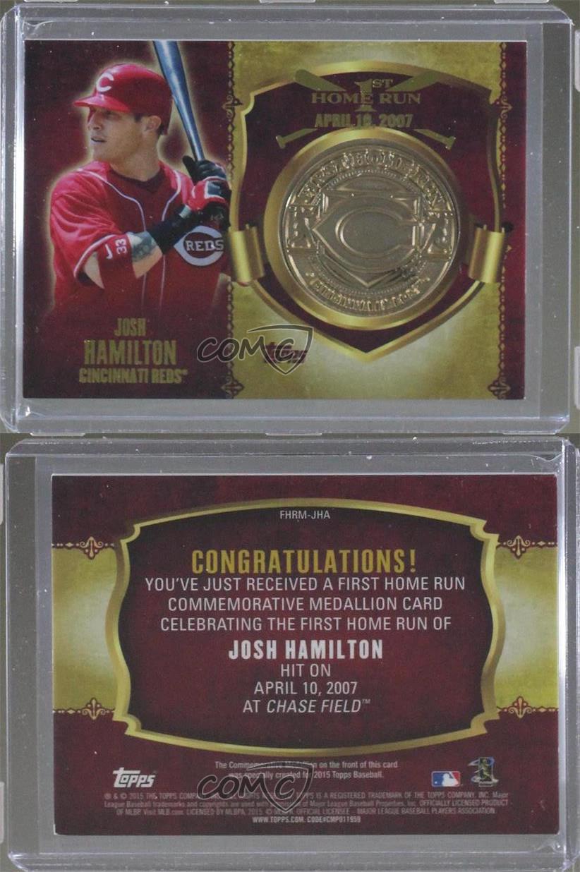  2015 Topps First Home Run Medallions #FHRM-JHA Josh Hamilton EX  Excellent MEM Reds : Collectibles & Fine Art