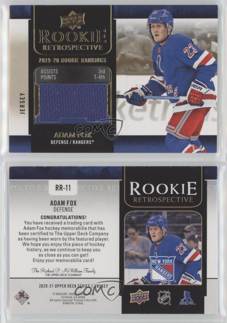 2020-21 Upper Deck Rookie Retrospective Jersey Adam Fox #RR-11 - Picture 4 of 4