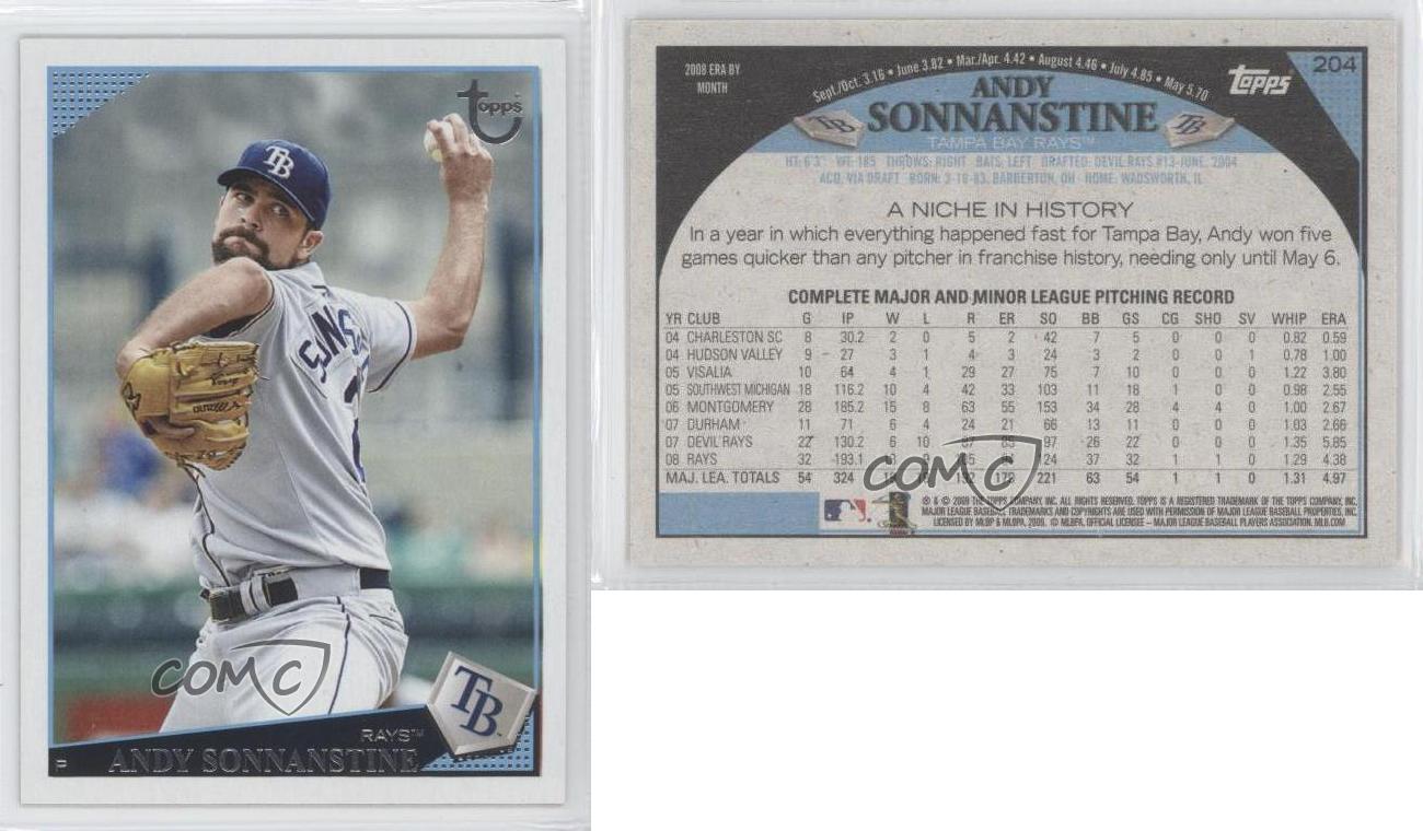 2009 Topps Target Throwback Andy Sonnanstine #204 - Picture 3 of 4