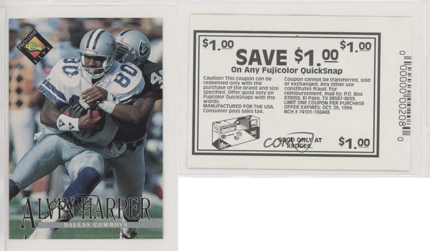 1994 Classic Pro Line Live Kroger Coupons Alvin Harper