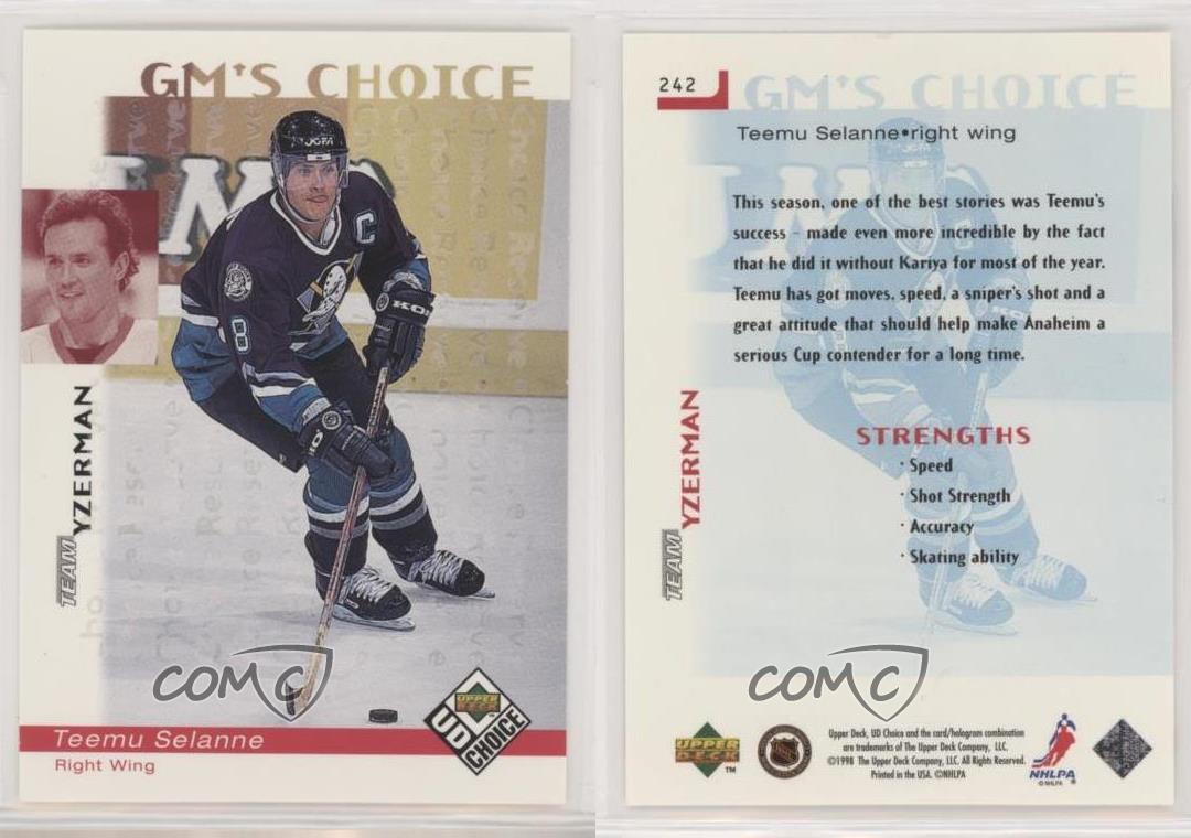 Teemu Selanne Hockey Card 1998-99 Upper Deck Gold Reserve 34 Teemu Selanne CI