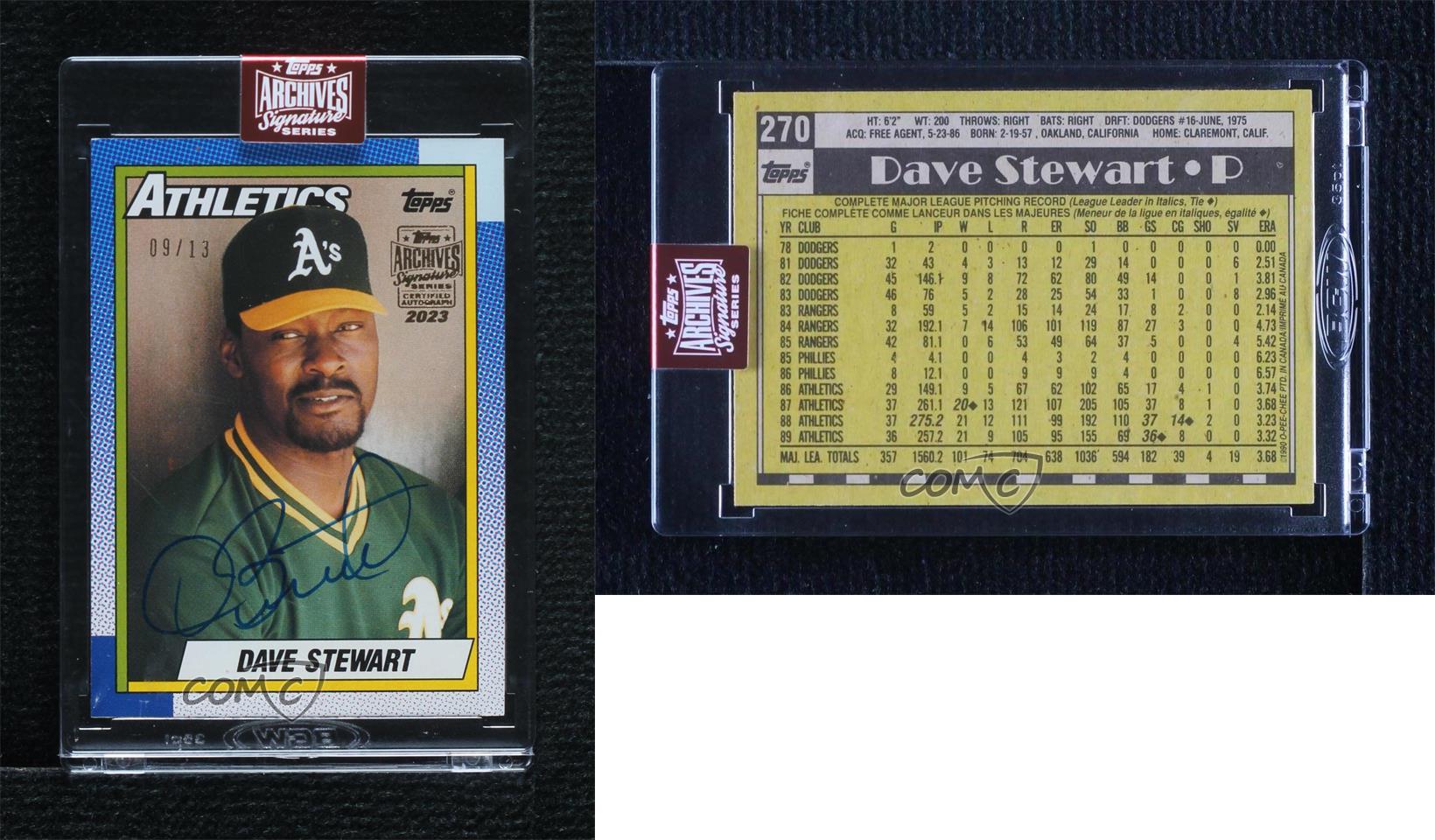 2023 Topps Archives Signature Series Dave Stewart 1990 Topps Buyback Auto /13