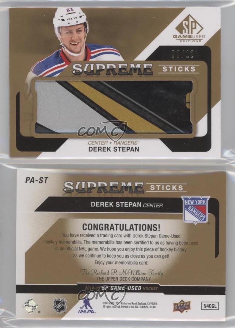 2014-15 SP Juego Usado Supreme Sticks/Guantes/Patines/12 Derek Stepan #PA-ST - Imagen 3 de 3