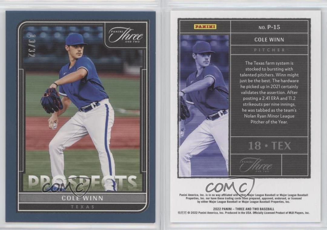 Panini 2022 Tre e Due Prospettive Completo /32 Cole Winn #P-15 - Foto 3 di 3