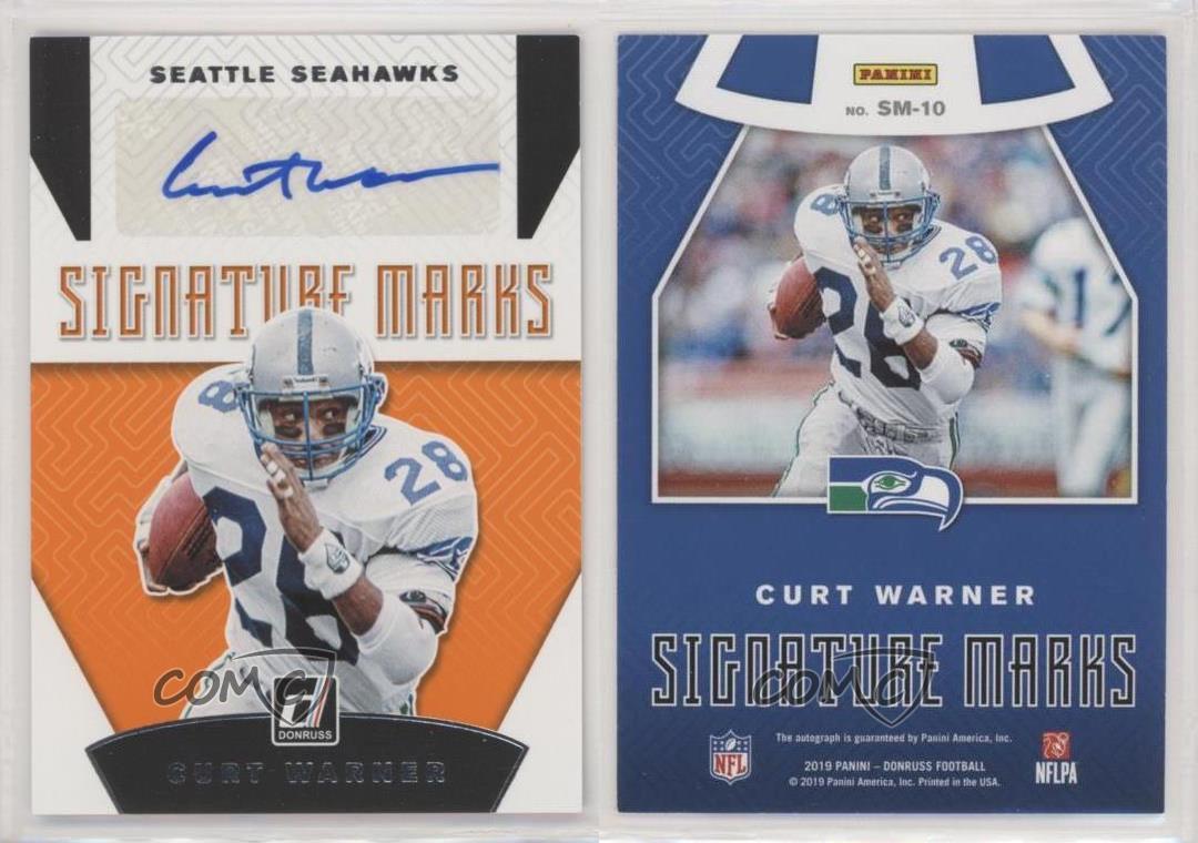 2019 Panini Donruss Curt Warner Signature Marks #SM-10 Auto Seattle Seahawks