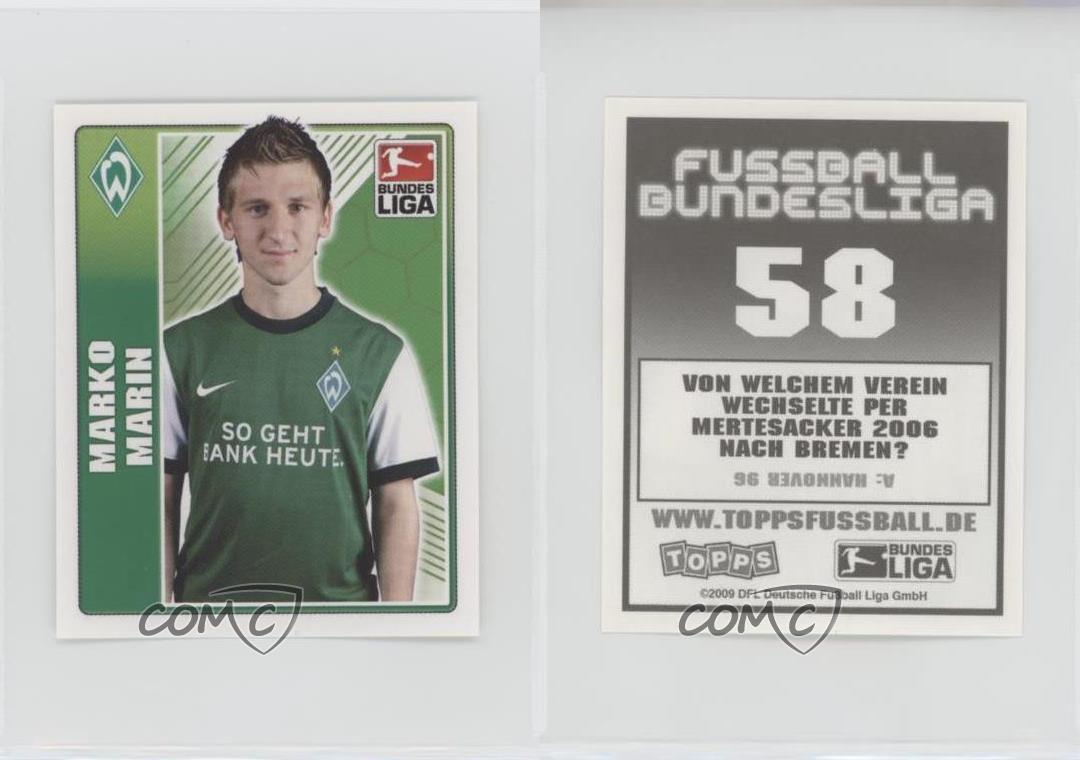 2009-10 Topps Fussball Bundesliga Stickers Marko Marin #58 Rookie RC | eBay