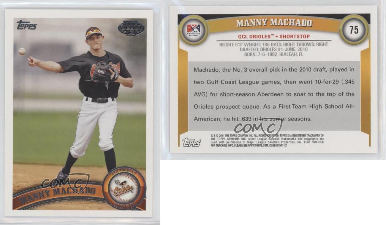 2011 Topps Pro Debut Manny Machado #75 - Bild 3 von 7