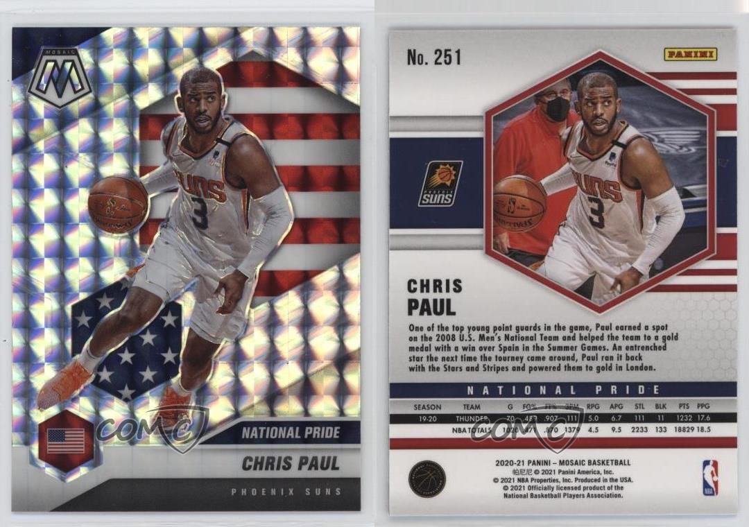 Mosaïque Panini 2020-21 le plus cher National Pride Mosaic Prizm Chris Paul #251