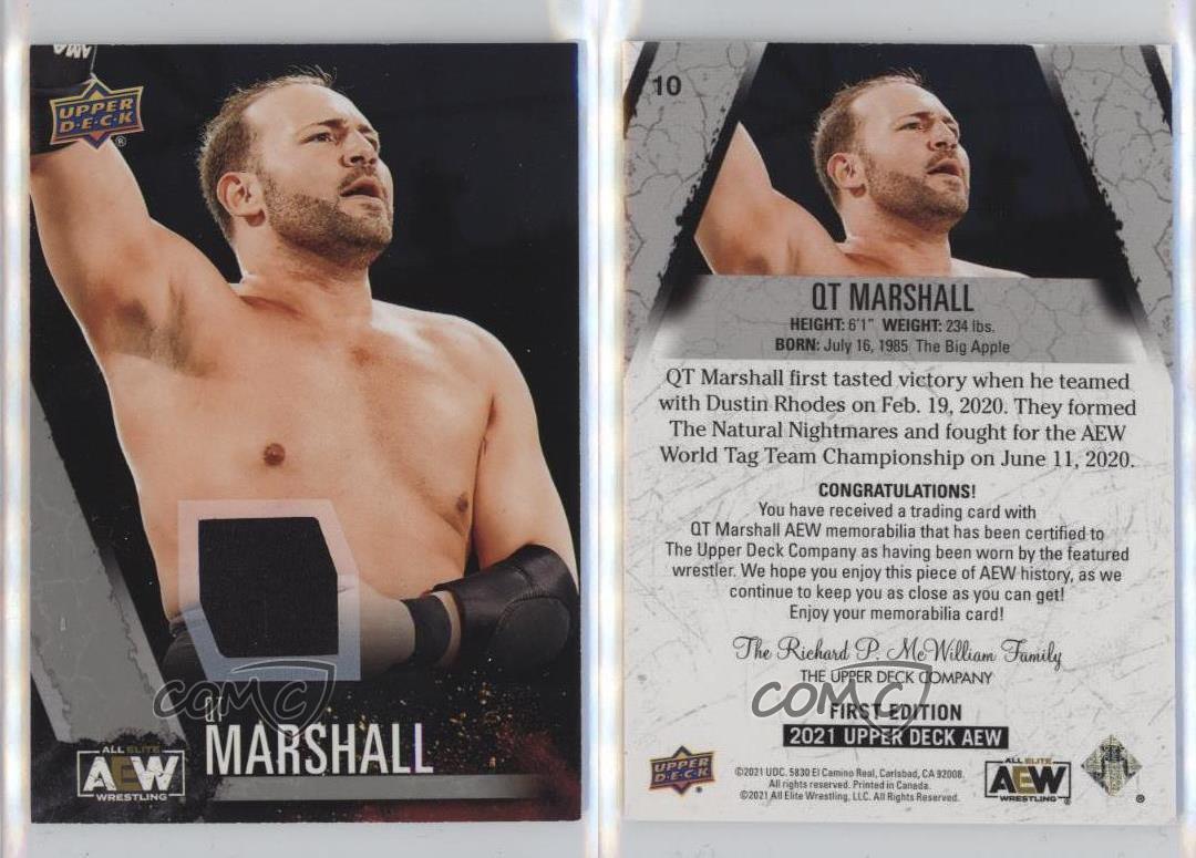 2021 Upper Deck AEW All Elite Wrestling Memorabilia QT Marshall #10 Rookie RC