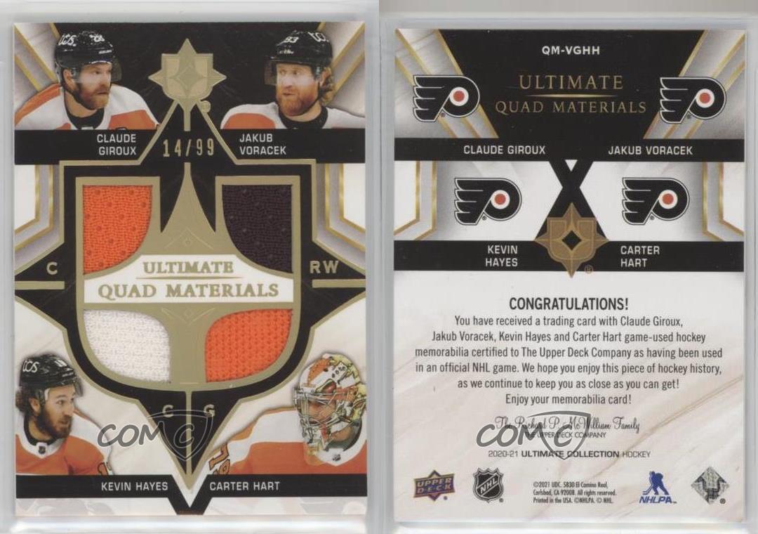 2020 Ultimate Collection Quad Materials /99 Claude Giroux Jakub Voracek #QM-VGHH