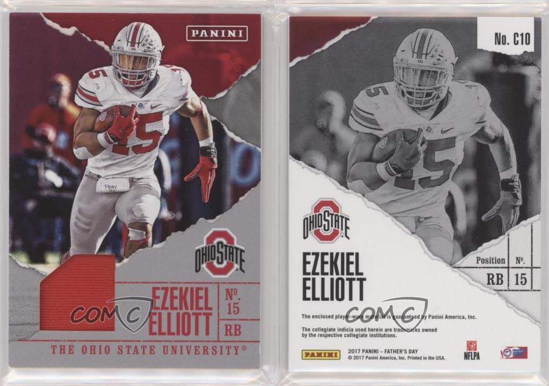 2017 Panini Father's Day Collegiate Relics Ezekiel Elliott #C10 - Picture 3 of 3