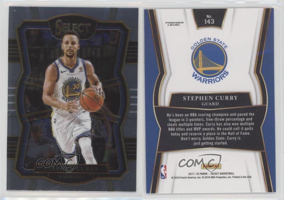 2017-18 Panini Select 143 Premier Level Stephen Curry Golden State ...