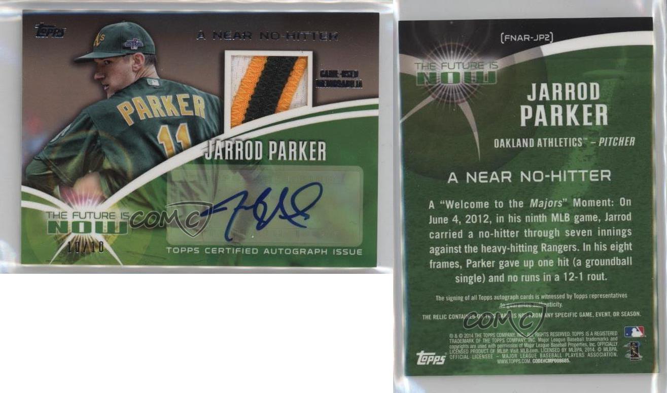 Topps The Future is Now 2014 reliquias automáticas/10 Jarrod Parker #FNAR-JP2 automático - Imagen 3 de 3