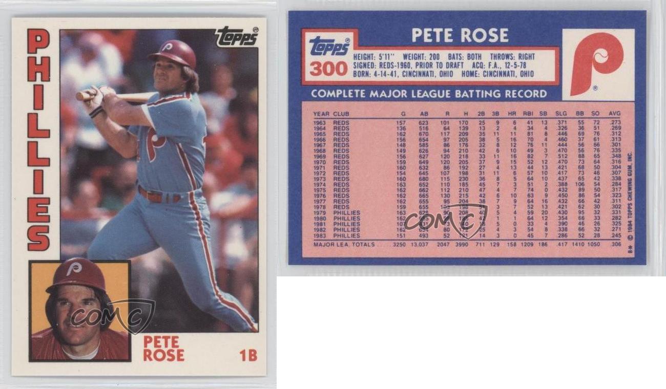 1984 Topps - #300 Pete Rose Baseball Card Base