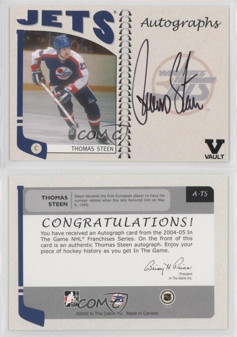 2004-05 ITG Franchises Update Edition Vault Black Thomas Steen #A-TS Auto - Picture 3 of 3