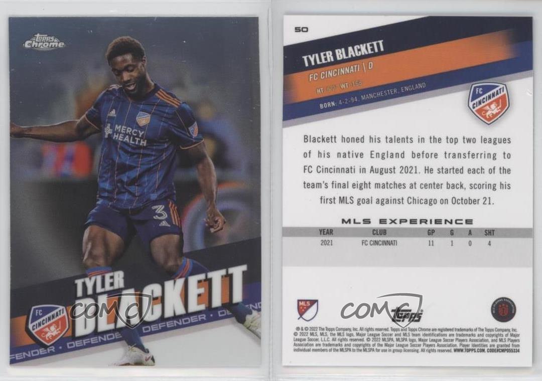 2022 Topps Chrome MLS Tyler Blackett #50 Rookie RC