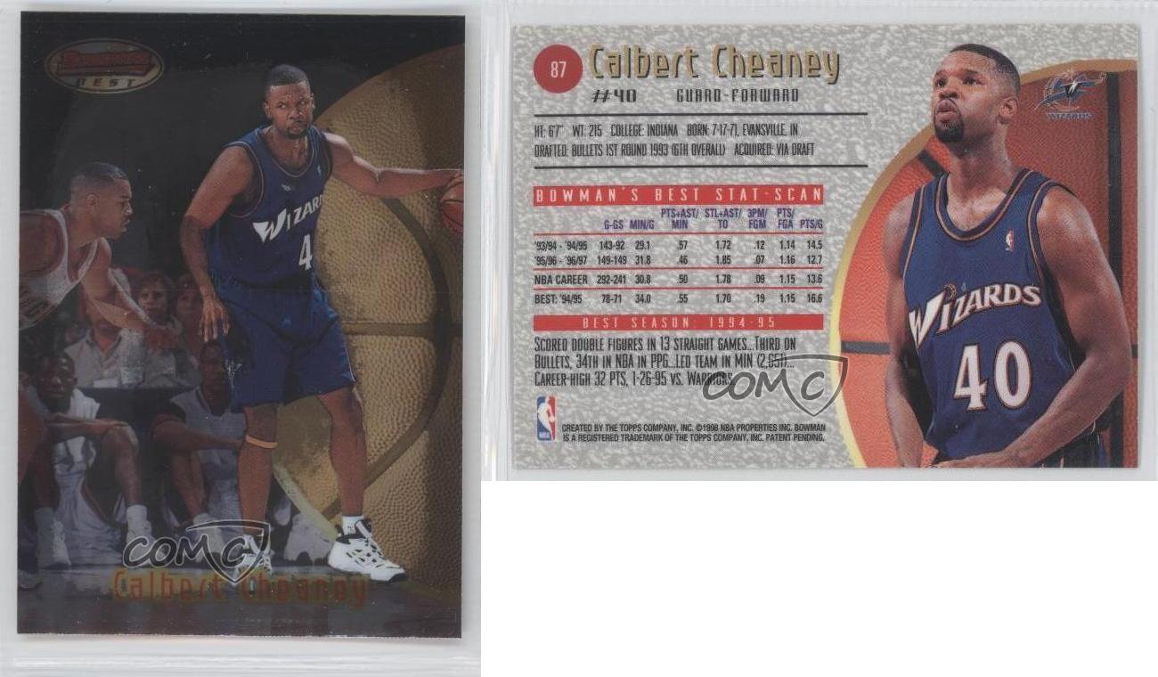 1997-98 Bowman's Best Calbert Cheaney #87 - Picture 4 of 4