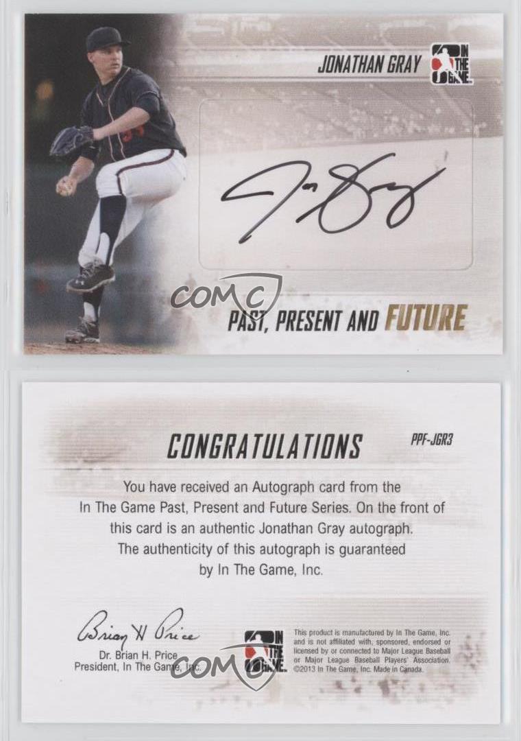 2013 ITG Past Present and Future Auto Jon Gray Jonathan Gray #PPF-JGR3 Auto - Picture 4 of 4