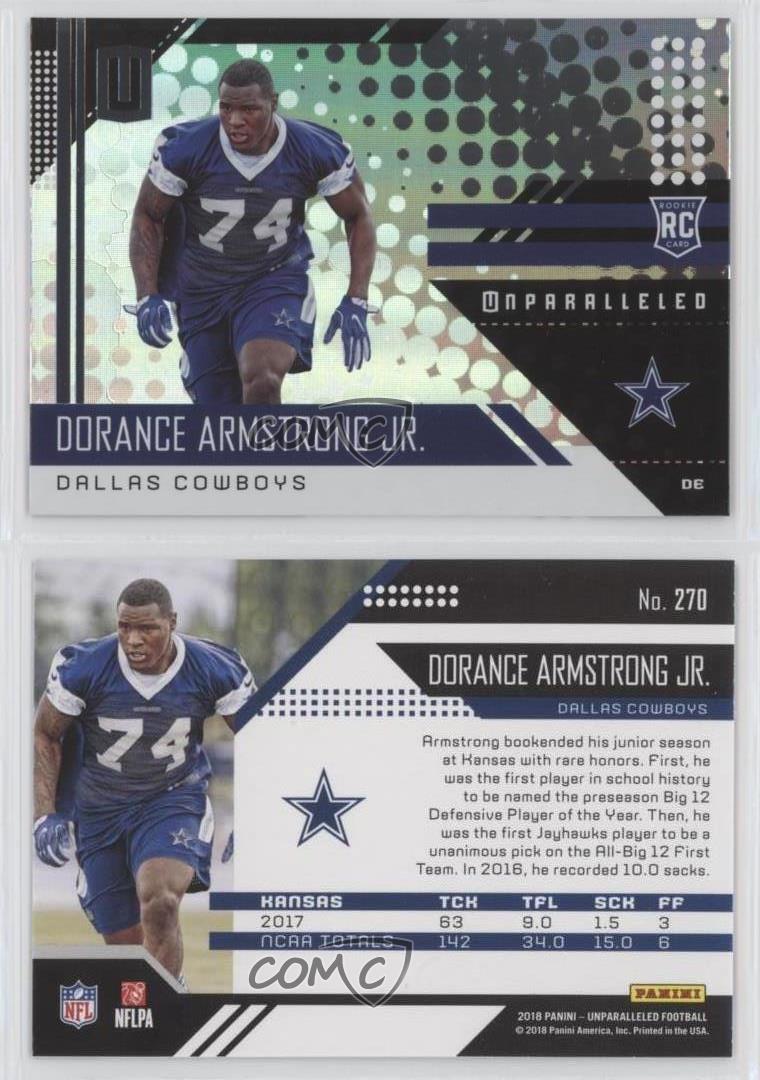 2018 Panini Unparalleled Rookie Dorance Armstrong Jr #270 Rookie RC - Bild 3 von 4