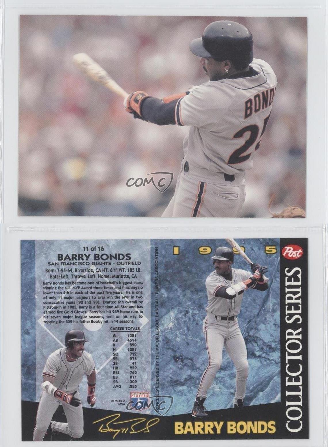 1995 Post Collector Series 11 Barry Bonds San Francisco
