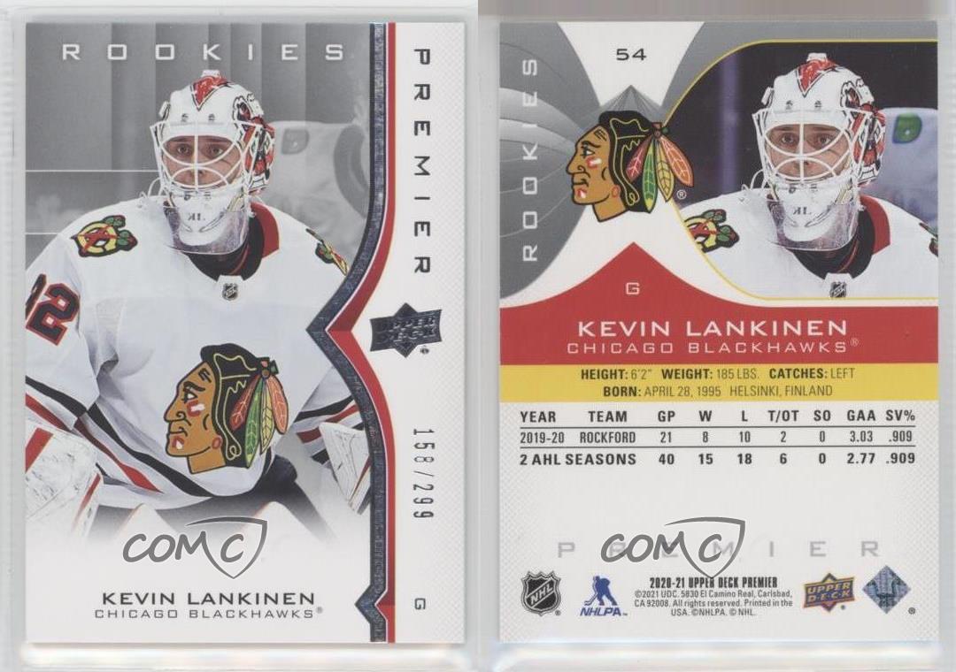 Upper Deck Premier Rookies 2020-21/299 Kevin Lankinen #54 Rookie RC - Imagen 3 de 4