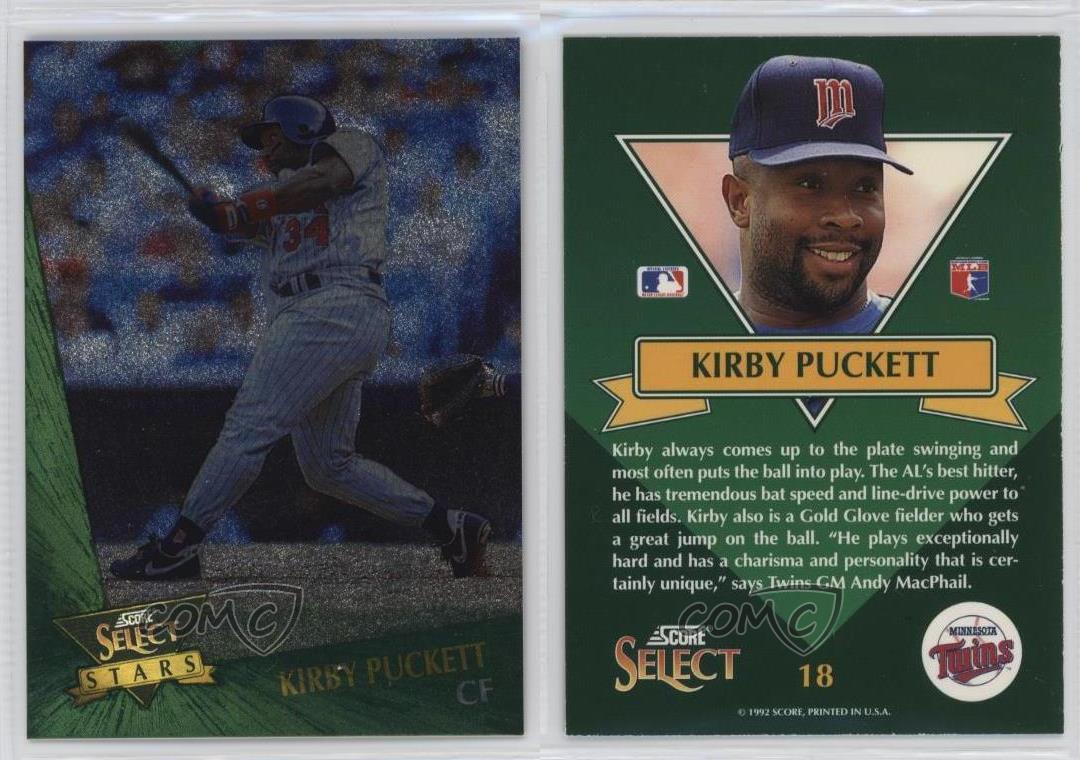 1993 Score Select Stars Kirby Puckett #18 HOF