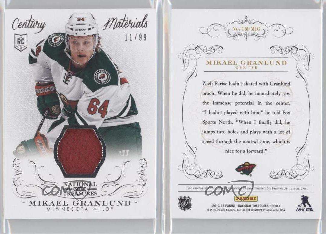 2013 Panini National Treasures Century Materials /99 Mikael Granlund Rookie RC