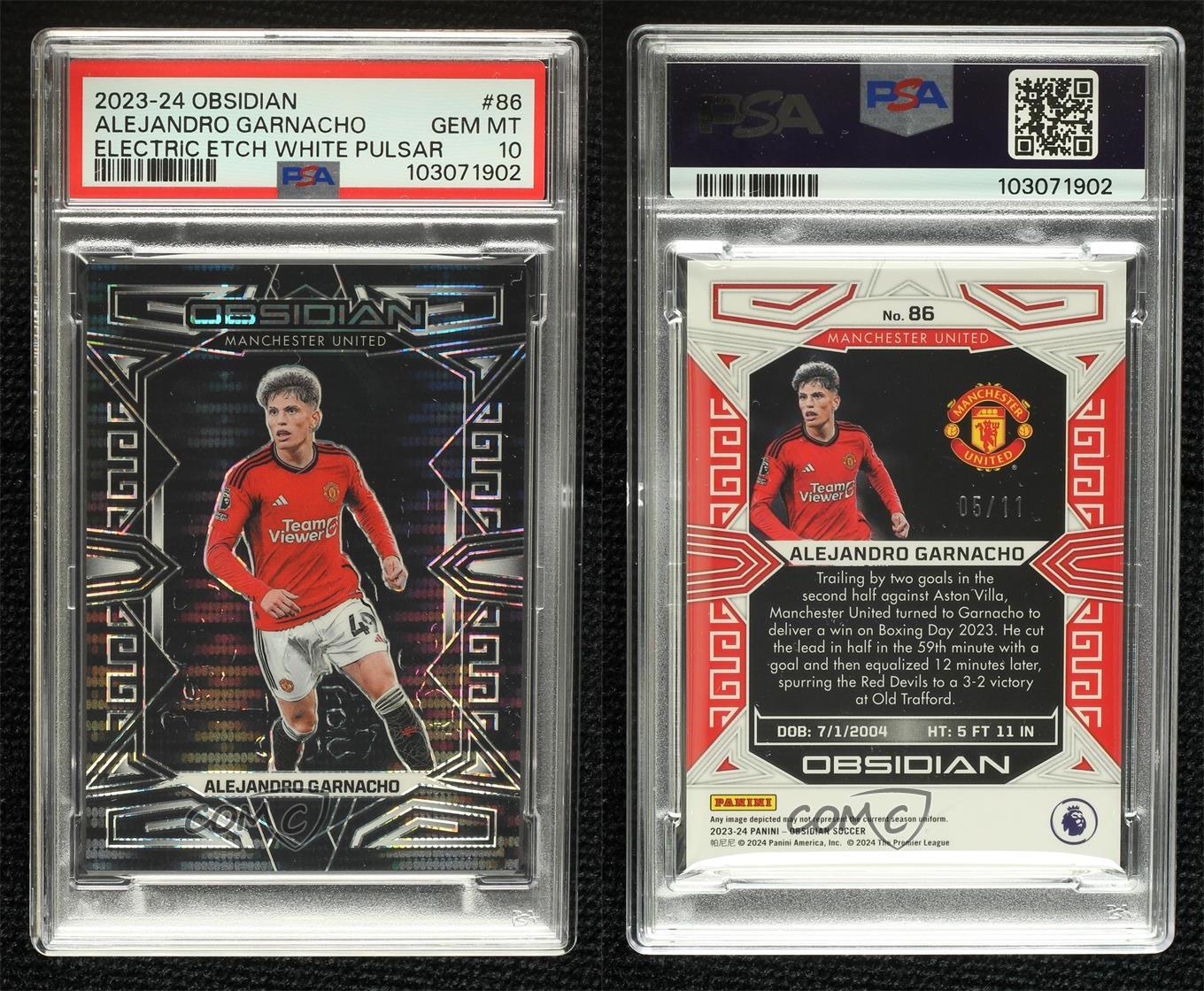 Buy 2023-24 Panini Obsidian - Alejandro Garnacho #86 Electric Etch