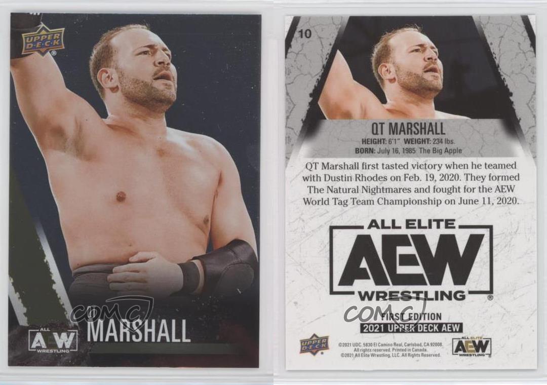 2021 Upper Deck AEW All Elite Wrestling Rainbow Foil QT Marshall #10 Rookie RC