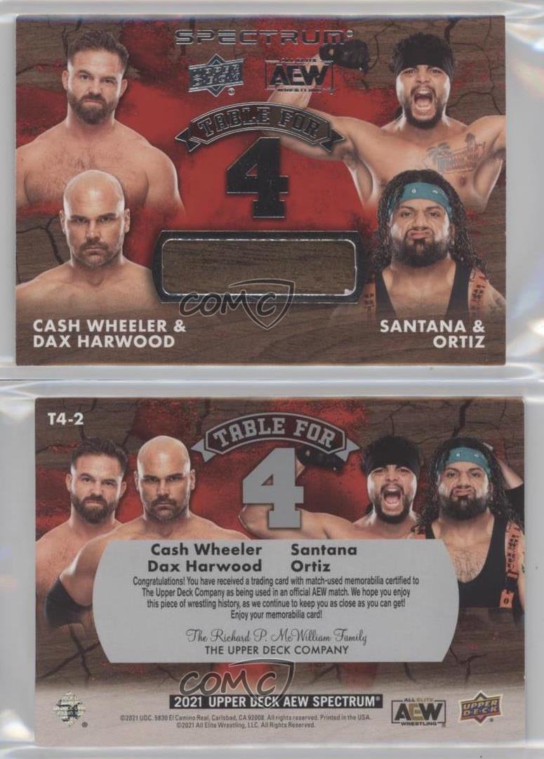 2021 AEW Spectrum Table for 4 Relics Dash Wilder Scott Dawson Santana Rookie RC