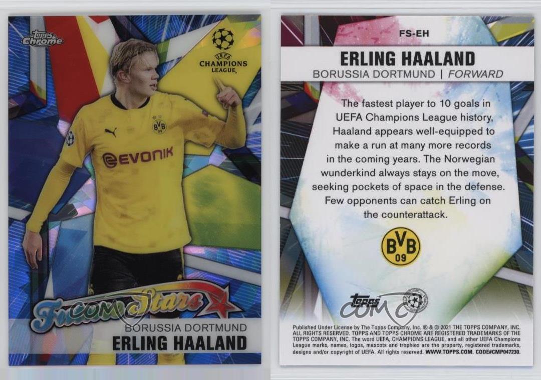 2020-21 Topps Chrome UCL Sapphire Edition Future Stars Erling Haaland #FS-EH