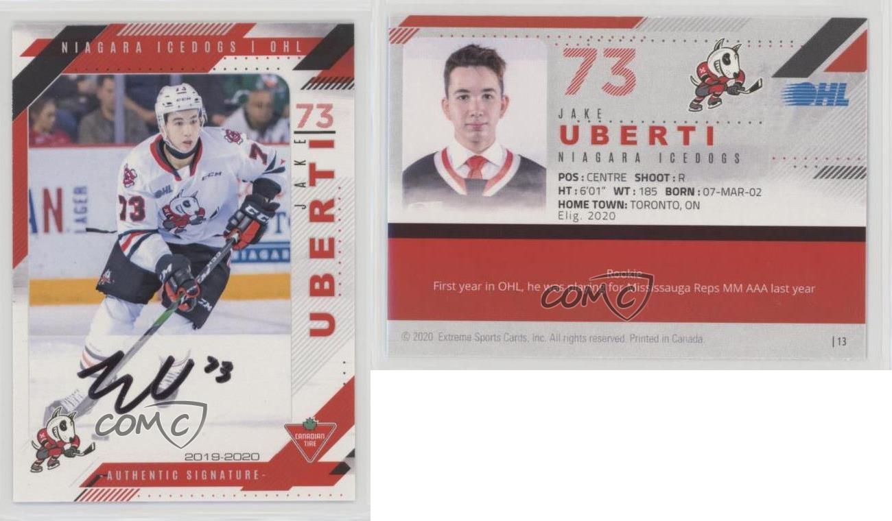 2019-20 Extreme Niagara IceDogs Auto Jake Uberti #13 Auto