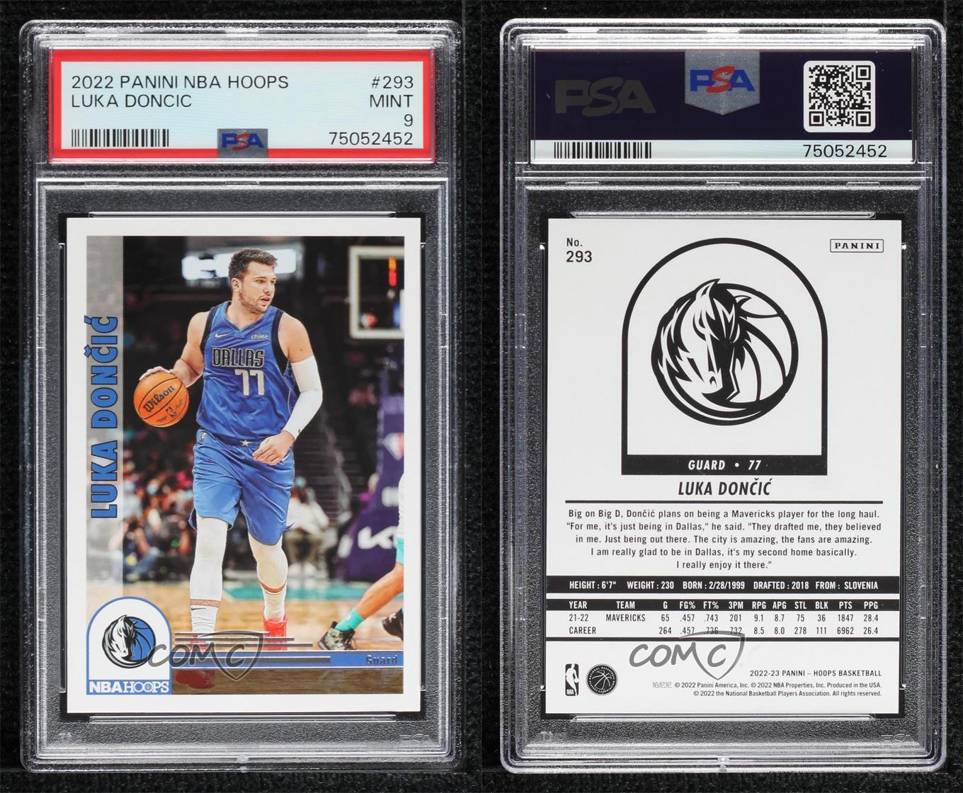 2022-23 Panini NBA Hoops Luka Doncic Artists Proof /25 PSA