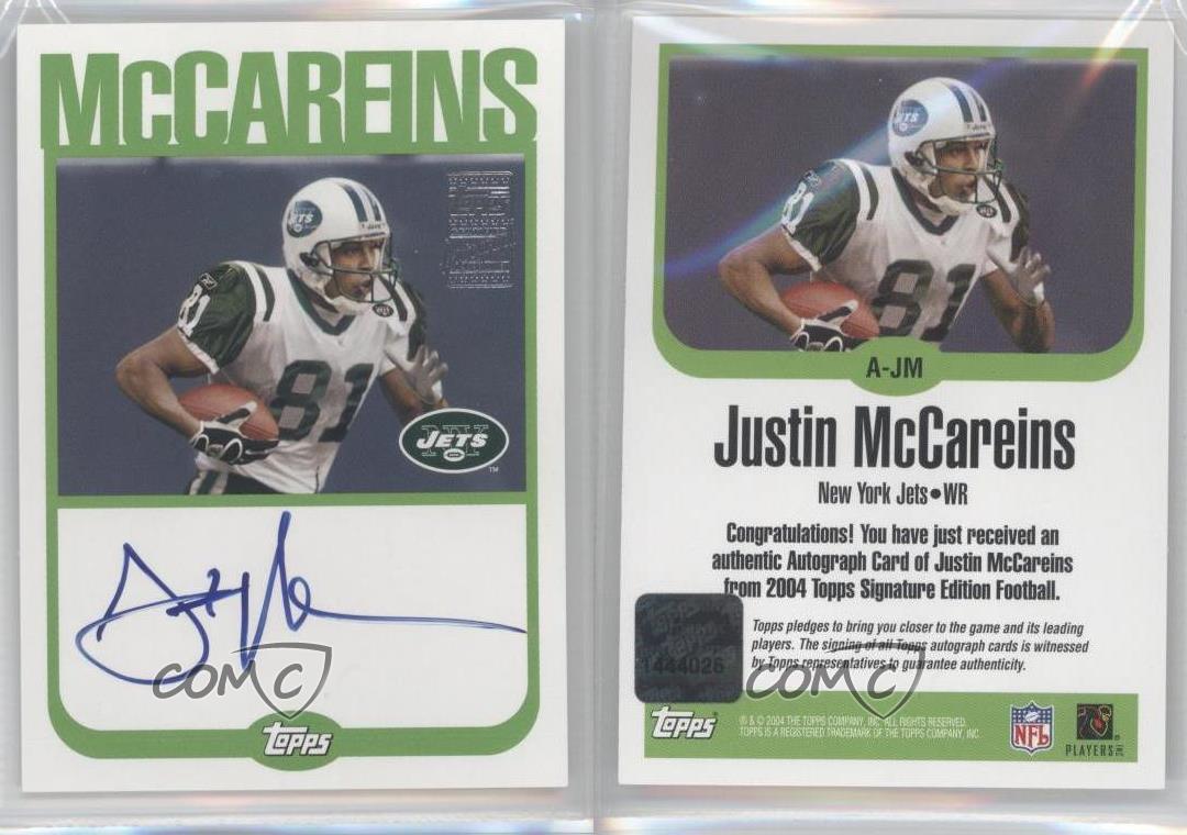 2004 Topps Signature Edition Auto Justin McCareins #A-JM Auto - Picture 3 of 4